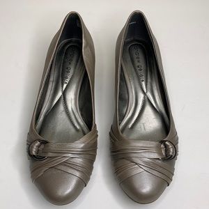 ANDREW GELLER Dress Shoes Metallic WILMOT Leather Cushioned Insole Wedge